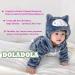 Doladola Unisex Baby Hooded Romper | Animal Cartoon Cat Jumpsuit | 12-18 Months | Black Cat - Buy Online on GoSupps.com