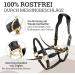 Esposita Seilhafter Ranch Halfter for Horses | Leather & Rope Halter with Brass Fittings | Ideal for Riding & Hiking | Size COB/VB | Black - Buy Online on GoSupps.com