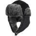 Wool Blend Aviator Trapper hat Trooper Ear Flaps Ushanka Eskimo Bomber Russian Warm Winter Cold One Size 2. Black Corduroy