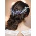 Kercisbeauty Blue and Purple Headband for Brides Bridal Headpiece Side Headband Wedding Women Special Occasion Jewelry Beads Hair Piece Tiara - Buy Online on GoSupps.com