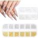 Yuxianlb Nail Art Charms - 2 Boxes of Flat Back Pearls Gold & Silver Nail Stones Perfect for Nail Designs - Buy Online on GoSupps.com
