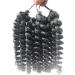 Coolbers 8 Inch Silver Grey Crochet Braids Hair Extensions Ombre Jumpy Wand Curl Jamaican Curl Crochet Twist Braiding Hair (8 Inch 1B/Gray) 8 Inch 1B/Gray - Buy Online on GoSupps.com