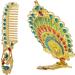 ULTNICE Peacock Pattern Vintage Hand Mirror Set - Foldable Metal Makeup Mirror for Women (Golden) - Buy Online on GoSupps.com