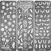 6Pcs Nail Art Stamping Plates Set Floral, Leaf, Butterflies, Feathers Designs for Women's Manicure - MWOOT Nail Stencils for Image Stamp Templates - Buy Online on GoSupps.com