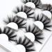 Losha 5D Faux Mink Lashes 25mm Dramatic Look False Eyelashes Fluffy Volume Luxurious Eyelashes for Makeup 4 Pairs Pack (48C) Fluffy Lashes-02