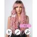 Wokestar Long Pink Synthetic Hair Wig with Curtain Fringe for Women - Buy Online on GoSupps.com