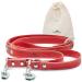 Freudiertier dog leash leather in Spicy Red adjustable guide leash robust & stylish Amstelpark collection - Made in Holland (red 20mm width) 20mm wide red