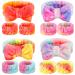12 Pieces Soft Spa Headband and Wristbands Set Face Wash Makeup Headband Tie Dye Fuzzy Skincare Headbands with Face Washing Wristband Facial Headband for Washing Face Sleepover Party (Fresh Color)