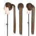 32 Inch Long Straight Ponytail Extension Wrap Around Ponytail Clip in Hairpiece Synthetic Hair Extensions for Women - Dark Brown mix Sandy Blonde - Buy Online on GoSupps.com