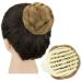 Imissu dancer braided chignon hair cover donut hair parts scrunchy hair knot wig updo at wedding ceremony (mix copper)
