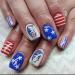4th of July Fake Nails Short Square Press on Nails Red&Blue&White Star False Nails with Skull Designs Red Blue Line Square Acrylic Nails American Flag Designs Nails for Women 24Pcs Style 4
