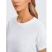 CRZ YOGA Women's Pima Cotton Workout Crop Top - White, Medium - Buy Online on GoSupps.com