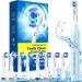 Rotating Electric Toothbrush for Adults with 8 Brush Heads (2 Types) 4 Modes Deep Clean Electric Toothbrush with Rechargeable Power and 2 Min Smart Timer Blue Sky Blue
