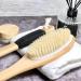 OWIIZI Bath Brush - Wooden Curved Long Handle Shower Brush for Exfoliating - Natural Bristle Scrubber for Back - Wet/Dry Use - Non-slip Rubber Grip - Buy Online on GoSupps.com