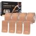 4 Rolls Kinesiology Tape Original Cotton Elastic Athletic Tape 20 Precut 10" Strips Each Beige Ideal for Muscle Support & Injury Prevention