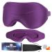 Sleep mask women men sleeping glasses women comfort 3D sleep masks with adjustable headband and earplugs breathable sleeping glasses men comfortably weighs only 35 g eye mask Sleep Mask for travel purple