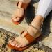 CLSQLXYJZC Women Pu Leather Orthopedic Bunion Corrector Flat Slippers - Brown - Size 5.5 - Buy Online on GoSupps.com