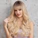 EMMOR Ombre Blonde Wigs with Bangs - Long Wavy Layered Synthetic Wig for Women - Heat-Resistant and Natural Everyday Wear - Buy Online on GoSupps.com