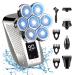Head Shavers for Men IPX7 Skull Shaver 7D Rechargeable Rotary Shaver 5-in-1 Bald Men's Shaver Electric Razor Grooming Kit with Nose Trimmer and Hairdresser's Scissors