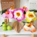 25 PCS Flower Cake Topper Hawaiian Cake Decorations with Palm Leaves Hibiscus Flowers Balls for Hawaii Aloha Jungle Summer Theme Wedding Birthday Baby Shower (Multicolour) - Buy Online on GoSupps.com