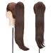 Medium Brown Ponytail Extension - 22 Micro-Wavy Clip-In Hair Braid Heat-Resistant Realistic Look - Buy Online on GoSupps.com