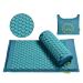 TimeBeeWell Eco-Friendly Back and Neck Pain Relief - Acupressure Mat and Pillow Set - Relieves Stress, Back, Neck, and Sciatic Pain - Comes in a Carry Bag for Storage and Travel (Turquoise)
