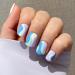 NOVO OVO Turquoise Pale Blue False Nails for Summer Extra/Real Short Square Oval Press on Nails Purple White Green Swirl Fake Nails PRIMAVERA Lavender Iridescent Stick on Acrylic Kit with Glue
