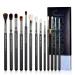 Jessup Eye Makeup Brushes Set Professional Blending Brush for Makeup Eyeshadow 13pcs Premium Synthetic Blender Brush Makeup Black T338 B-13pcs