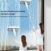 Spray Window Cleaning Kit with Sewage Collector and 3 Pads 4 in 1 Glass Squeegee with Extension Pole Windshield Cleaning Tool for Indoor/Outdoor High Window - Buy Online on GoSupps.com