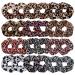 LOVEF 24pcs Leopard Print Hair Bands Scrunchy Hair Ties Ropes Scrunchies for Women Hair Accessories