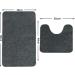 Rururug Bathroom Carpet Set - Soft Microfiber Non-Slip Mat & Toilet Front (2 Parts Gray Washable 50x80+50x40 cm) - Perfect for Your Bathroom - Buy Online on GoSupps.com