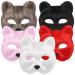 Abaodam 5pcs Plush Fox Mask Masquerade Mask Hallween Animal Mask Cosplay Prop Party Supplies For Decoration