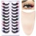 False Eyelashes 10 Pairs 3D False Eyelashes & Eyelash Applicator Volume Fake Natural Eyelashes Wispy Cat Eye Lashes Fluffy Colored D Curl Russian Strip Lashes - Buy Online on GoSupps.com