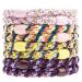 Axen 8pcs Elastic Hair Tie for Women Girls Cotton Bands Soft Woven Ponytail Holder for Thick Hair and Curly Hair Double Mixed Colors 2