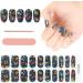 Kalolary 20PCS Nail Adhesive Wrap Nail Gel Polish Strips Full Wraps Nail Polish Stickers Cured Gel Nail Strips Self-Adhesive Gel Nail Wrap Stickers Decals(UV/LED Lamp Required) (Butterfly Blue)