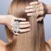 Beige-Gold Bracelet Hair Ties for Women Girls - Stylish Ponytail Holders with Gold Chain - Great for Thick Hair - Buy Online on GoSupps.com