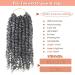 6 Packs 10 Inch Passion Twist Crochet Hair - Short Curly Pre Twisted Braiding Extensions in Grey | Fluffy Spring Twist Synthetic Pre Looped Crochet Braids - Buy Online on GoSupps.com