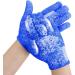 Sibba Bath Gloves - Natural Loofah Exfoliating Wash Gloves for Body & Face - Dead Skin Remover - Double Sided Microfibre Shower Gloves - Adults & Kids - Blue - Buy Online on GoSupps.com
