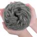 Silk-Co Hair Part with Rubber Band - Wavy Soft Dutt Hair Extensions | 45g Dark Gray Curly Messy Bun Updos - Buy Online on GoSupps.com