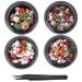 NICENEEDED 6 Boxes Christmas Nail Art Rhinestones 3D Nail Crystal Jewels Metal Nail Studs Gems With Tweezer For Christmas For Women Girls Kids Manicure DIY Nails Art Decoration Supplies(Stytle 3)