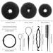 6-Piece Hair Bun Maker Set - Ring Style Donut Bun Shaper & Hair Accessories with Bobby Pins, Elastic Bands, and Ponytail Tools for Women, Girls, Kids - Black - Buy Online on GoSupps.com