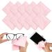 10 Pcs Microfibre Glasses Cleaning Cloths Soft Glasses Cleaner Cloth Lens Cleaning Cloth Reusable Eyeglasses Cleaning Tool for Camera Lens Cell Phone Screens Cleaner Accessories(Pink)