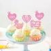 Cyodoos 24 Pcs Happy Mothers Day Cupcake Toppers Glitter Cake Toppers Cupcake Heart Mother Happy Birthday Party Supplies Decorations Pink - Buy Online on GoSupps.com