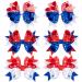 Whaline 6 Pack 4th of July Bow Hair Clips Independence Day Hair Bow Barrette Patriotic Red Blue White Hair Pins Holiday Hair Accessories for Women Girl Holiday Memorial Day