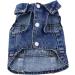 Pet Denim Jacket for Small Medium Dogs & Cats - Cool Vintage Washed Design | XS (23lb), Chest (10 ) Dark Blue - Scratch Resistant Dog Clothes - Buy Online on GoSupps.com