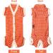Soft Cotton Striped Dog Pajamas for Male & Female - XS Orange-White Jumpsuit - Buy Online on GoSupps.com