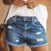 JOOTOO Women's Plus Size High Waisted Ripped Denim Shorts in A3-blue - X-Large - Buy Online on GoSupps.com
