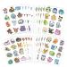Anime Cartoon Temporary Tattoos Stickers Birthday Party Favor Decorations Supplies for Kids Boys Girls School Gift Rewards 20 Sheet