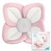 Blooming Bath Lotus Bath Pad - Plush Minky Baby Sink Bathtub Cushion - The Original Washer-Safe Flower Seat for Newborns - Pink/White/Gray