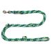 Dogeline Double-leash Practice line for medium dogs up to 45 kg over 39 colors very stable (2.40 m Reno) 2.40 m green-purple white